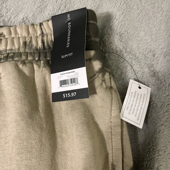 Men’s Tie Dye Jogger Sweatpants Beige Green Elastic Waist Drawstring - Picture 7 of 11